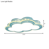 Blue Led Hollow Cloud Ceiling Lamp For Contemporary Kid’s Bedroom
