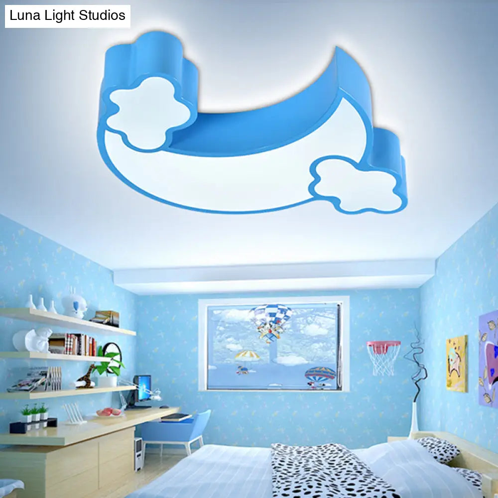 Blue Moon Bedroom Led Ceiling Light With Acrylic Flush Mount