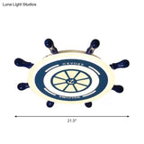 Blue Rudder Led Flush Mount Ceiling Light: Simple & Stylish Fixture For Great Rooms