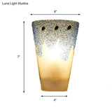 Blue Stained Glass Retro Cup Wall Lamp - 1 Head Bedside Fixture