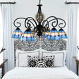 Blue Tiffany Grid Dome Ceiling Light With 6/8 Lights - Perfect Bedroom Lighting 6 /