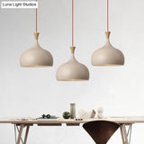 Bowl Ceiling Lamp - Modern Metal Hanging Light Fixture With Wood Cap’