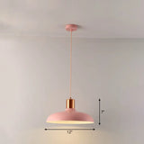 Bowl-Shaped Restaurant Pendant Light - Metal Construction Macaron Suspension Design With 1 Bulb