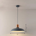 Bowl-Shaped Restaurant Pendant Light - Metal Construction Macaron Suspension Design With 1 Bulb Blue