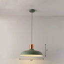 Bowl-Shaped Restaurant Pendant Light - Metal Construction Macaron Suspension Design With 1 Bulb