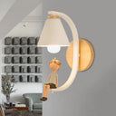 Boy Deco Cone Shade Sconce Light: 1 Head Wall Lamp For Childs Bedroom Or Foyer White