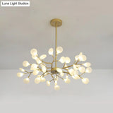 Branch-Like Wireframe Led Chandelier: Modern Metal Hanging Light For Living Room