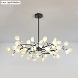 Branch-Like Wireframe Led Chandelier: Modern Metal Hanging Light For Living Room