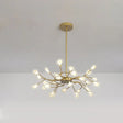 Branch-Like Wireframe Led Chandelier: Modern Metal Hanging Light For Living Room 30 / Gold B