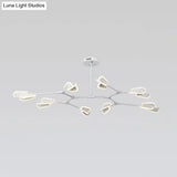 Branch Shaped Led Chandelier Light For Postmodern Metallic Living Room Ceiling Lighting