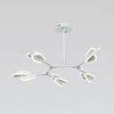 Branch Shaped Led Chandelier Light For Postmodern Metallic Living Room Ceiling Lighting 5 / White