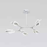 Branch Shaped Led Chandelier Light For Postmodern Metallic Living Room Ceiling Lighting 5 / White