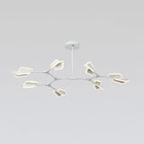Branch Shaped Led Chandelier Light For Postmodern Metallic Living Room Ceiling Lighting 7 / White