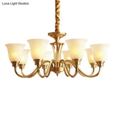 Brass Chandelier Pendant Light With Traditional Flared Design