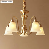 Brass Chandelier Pendant Light With Traditional Flared Design