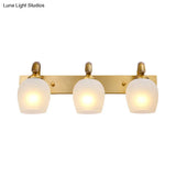 Brass Dome Vanity Wall Sconce - Modern 2/3-Light Metal Lamp Fixture For Bathroom