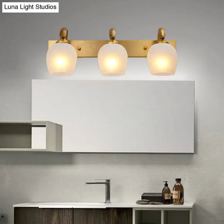 Brass Dome Vanity Wall Sconce - Modern 2/3-Light Metal Lamp Fixture For Bathroom
