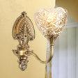 Brass Domed Colonial Wall Light With Textured Opal Glass - 1 Fixture / A
