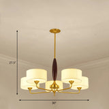 Brass Fabric Drum Chandelier: Minimalist Pendant Light For Living Room 5 /