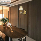 Brass Flared Sconce Light Fixture - Traditional Wall Mount Lamp For Living Room
