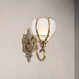 Brass Flower Sconce Wall Lamp For Bedroom - Traditional 1/2-Bulb Metal Light Fixture 1 /