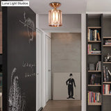 Brass Frosted Glass Ceiling Flush Mount Lamp – Colonialist Style For Living Room