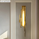 Brass/Gold Sconce Lamp: Irregular Shape With Left/Right Tip - Unique Metal Wall Lighting Fixture
