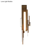 Brass/Gold Sconce Lamp: Irregular Shape With Left/Right Tip - Unique Metal Wall Lighting Fixture
