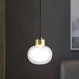 Brass Led Hanging Light With Clear Glass Shade - Modern Oblong Design