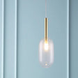 Brass Led Pendant Lamp With Clear Glass Shade For Stylish Living Room