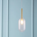 Brass Led Pendant Lamp With Clear Glass Shade For Stylish Living Room