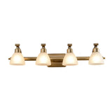 Brass Led Vanity Lighting For Makeup In Frosted Glass - American Bathroom Fixture 4 / Gold