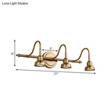Brass Linear Led Vanity Sconce - Traditional 2/3/4-Light Bathroom Lighting