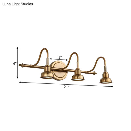 Brass Linear Led Vanity Sconce - Traditional 2/3/4-Light Bathroom Lighting