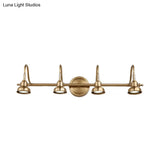 Brass Linear Led Vanity Sconce - Traditional 2/3/4-Light Bathroom Lighting