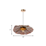 Brass Lotus Hanging Ceiling Light For Dining Room - 1 Metal Pendant Head / F