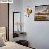 Brass Metal Wall Sconce For Dining Room - Traditional Urn Design 1 Bulb Mounted Light Fixture