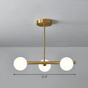 Brass Plated Glass Sphere Island Pendant Light - Modern Hanging Lighting For Dining Room 3 / White