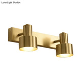 Brass Vanity Wall Light With Led Bulbs - Traditional Sconce Fixture For Bathroom