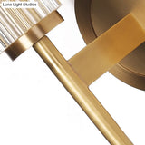 Brass Wall Mount Cylinder Crystal Light - Contemporary Fixture