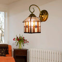Brass Wall Sconce Art Glass Tiffany Light - Creative Hanging House Décor For Bedroom Clear