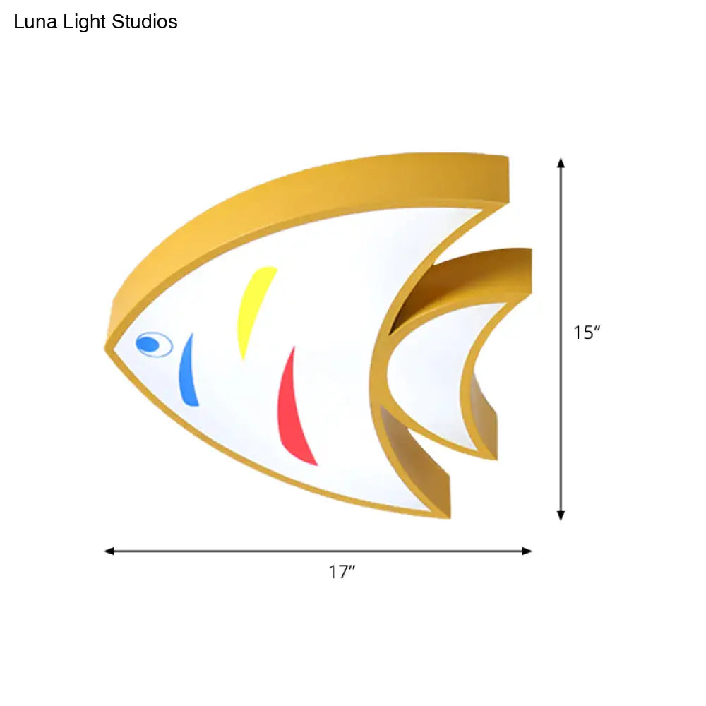 Bright Fish Pendant Light: Vibrant Acrylic Hanging For Kindergarten Hallway