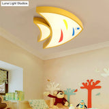 Bright Fish Pendant Light: Vibrant Acrylic Hanging For Kindergarten Hallway Yellow / 17 Warm