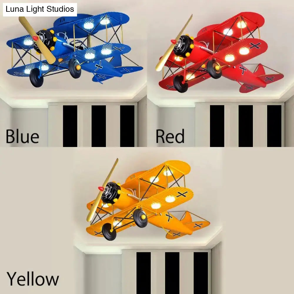 Bright Metal Glider Ceiling Mount Light: Vibrant Flush Light For Boys Bedroom