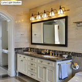 Bronze Colonial-Chic White Glass Scalloped Wall Light For Bathroom Vanity