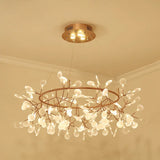 Bronze Designer Led Heracleum Chandelier: Acrylic Living Room Pendant Light Fixture 108 / Warm
