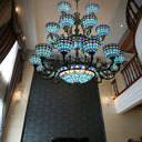 Bronze Finish Tiffany Chandelier With 3 Tiers For Elegant Upward Lighting In Bedrooms And Living