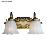 Bronze Vanity Wall Light Fixtures | Down Lighting Mounted Mirror Front
