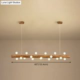 Brown Modern Linear Island Pendant Metal Lamp