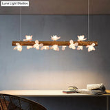 Brown Modern Linear Island Pendant Metal Lamp